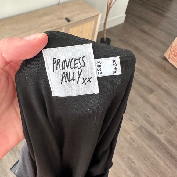 Princess Polly Back In Time Long Sleeve Mini Dress Black - Size 6 - Picture 4 of 5